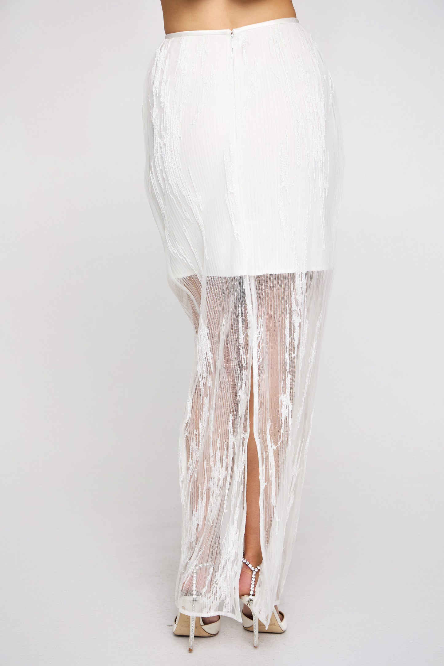 Ophélie sheer pleated maxi skirt