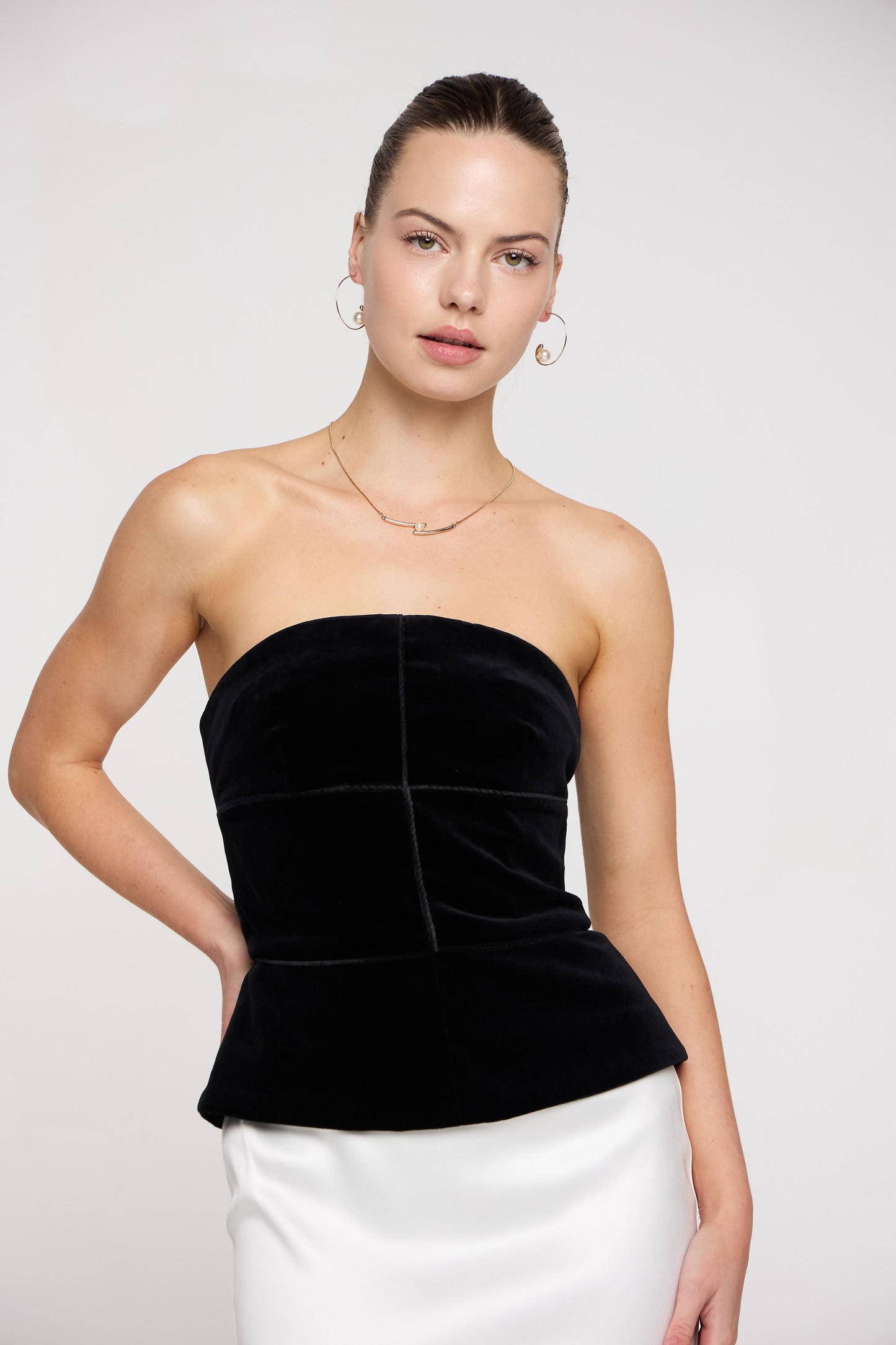 Dahlia sleeveless velvet and satin dress