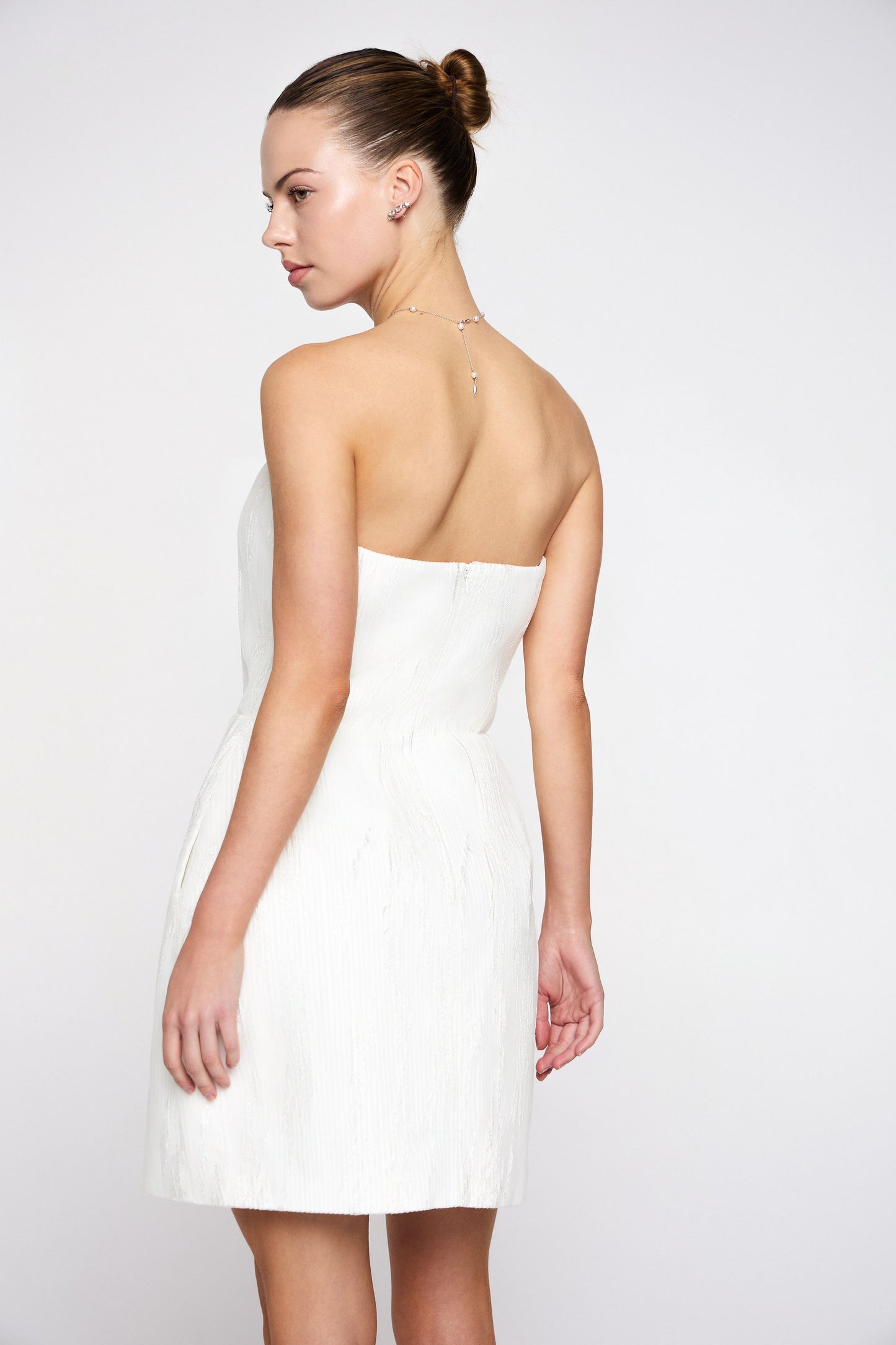 Aura pleated strapless dress