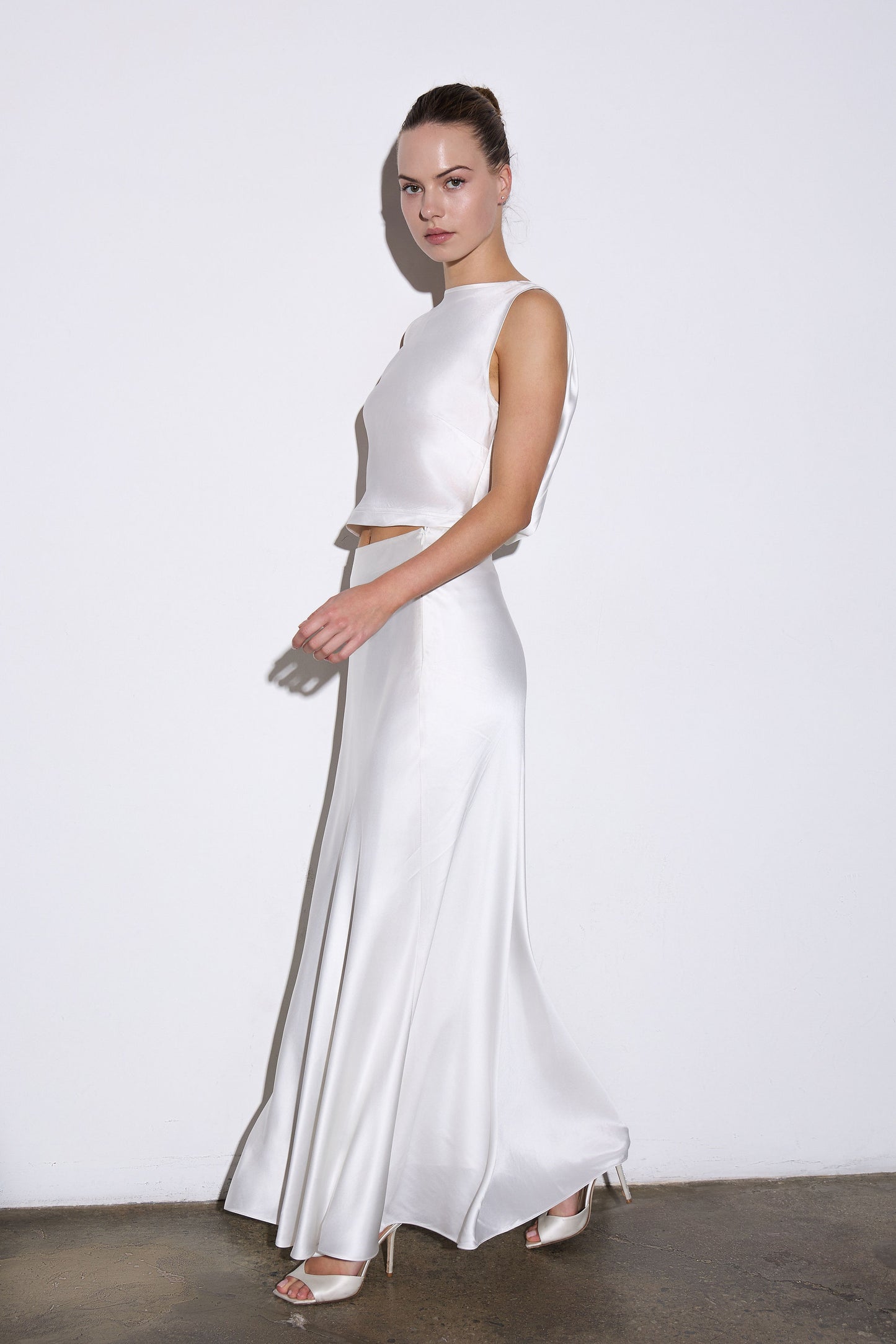 Marée maxi satin skirt