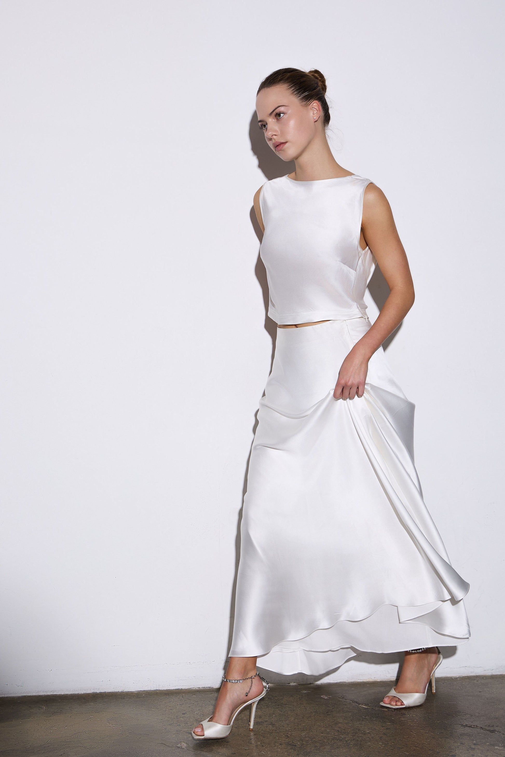 Marée maxi satin skirt